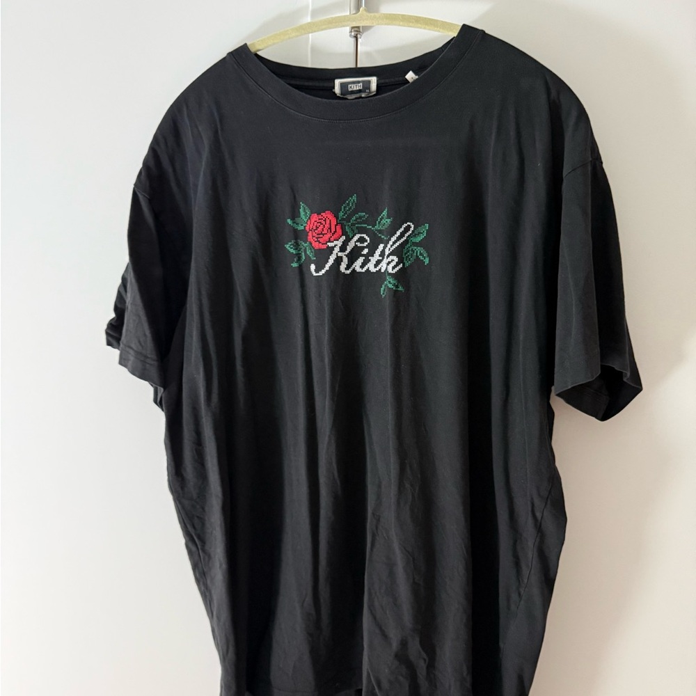 Kith Scripy Needlepoint Tee- Black